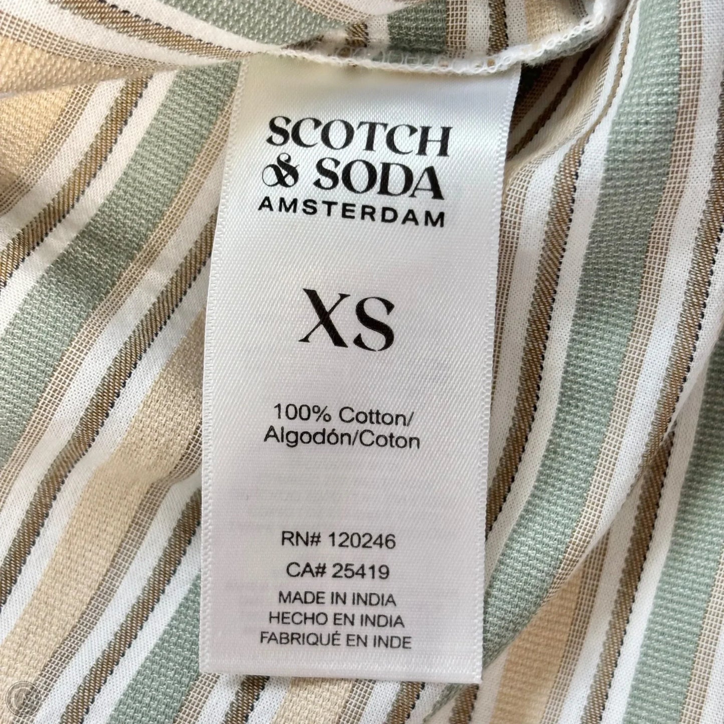 Top Long Sleeve By Scotch & Soda In Striped Pattern, Size: Xs