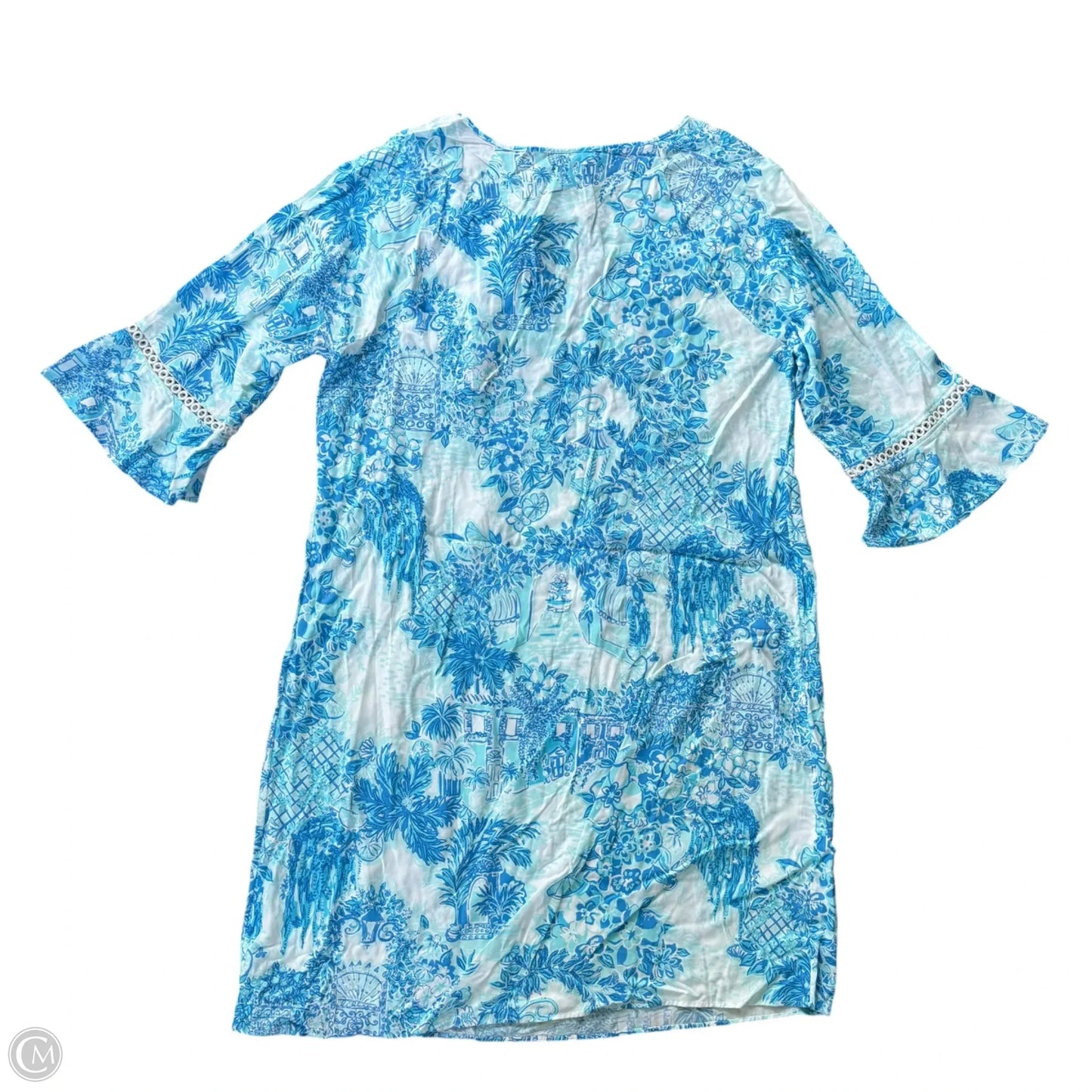 Dress Designer By Lilly Pulitzer In Blue & White, Size: L