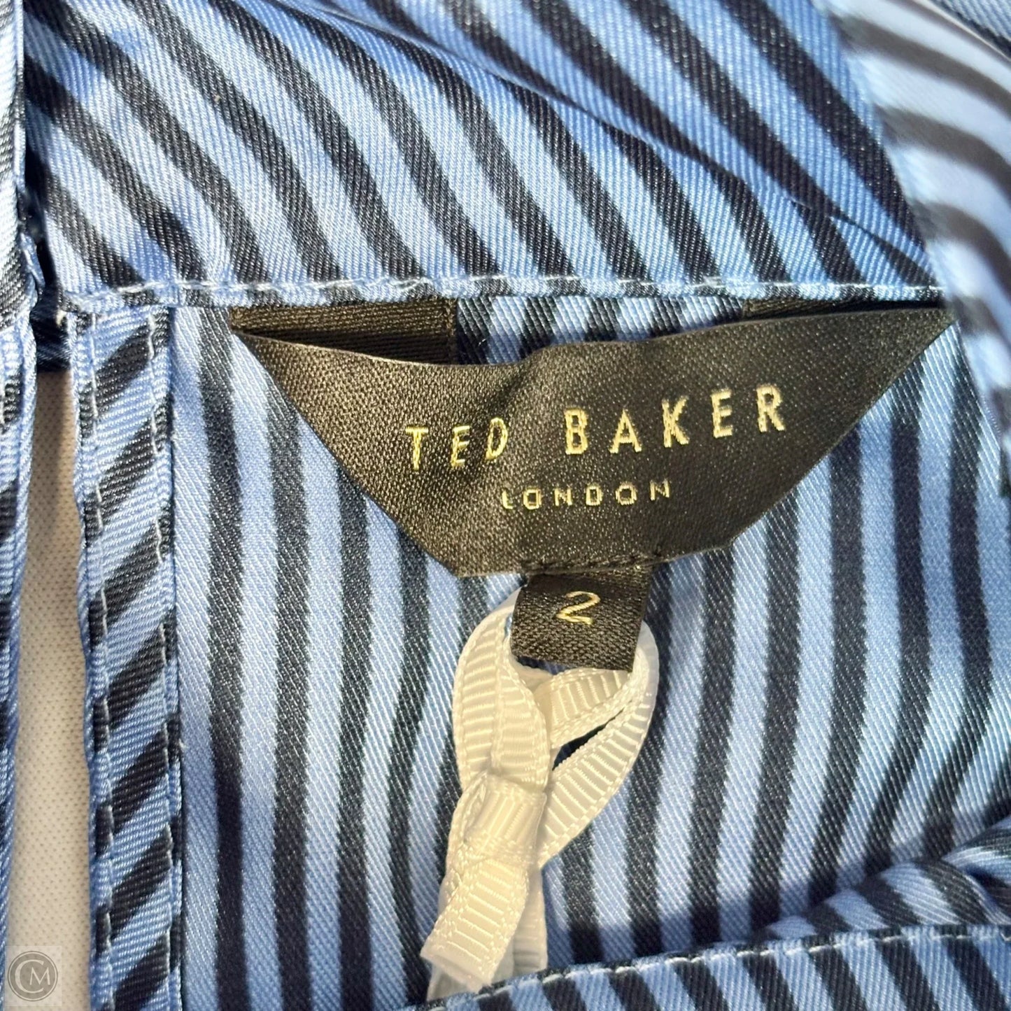Blouse Long Sleeve By Ted Baker In Striped Pattern, Size: Xs