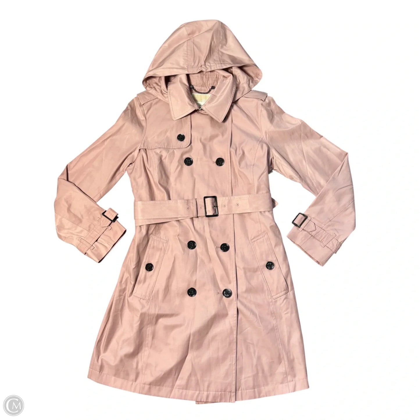 Coat Trench Coat By Michael By Michael Kors In Pink, Size: L
