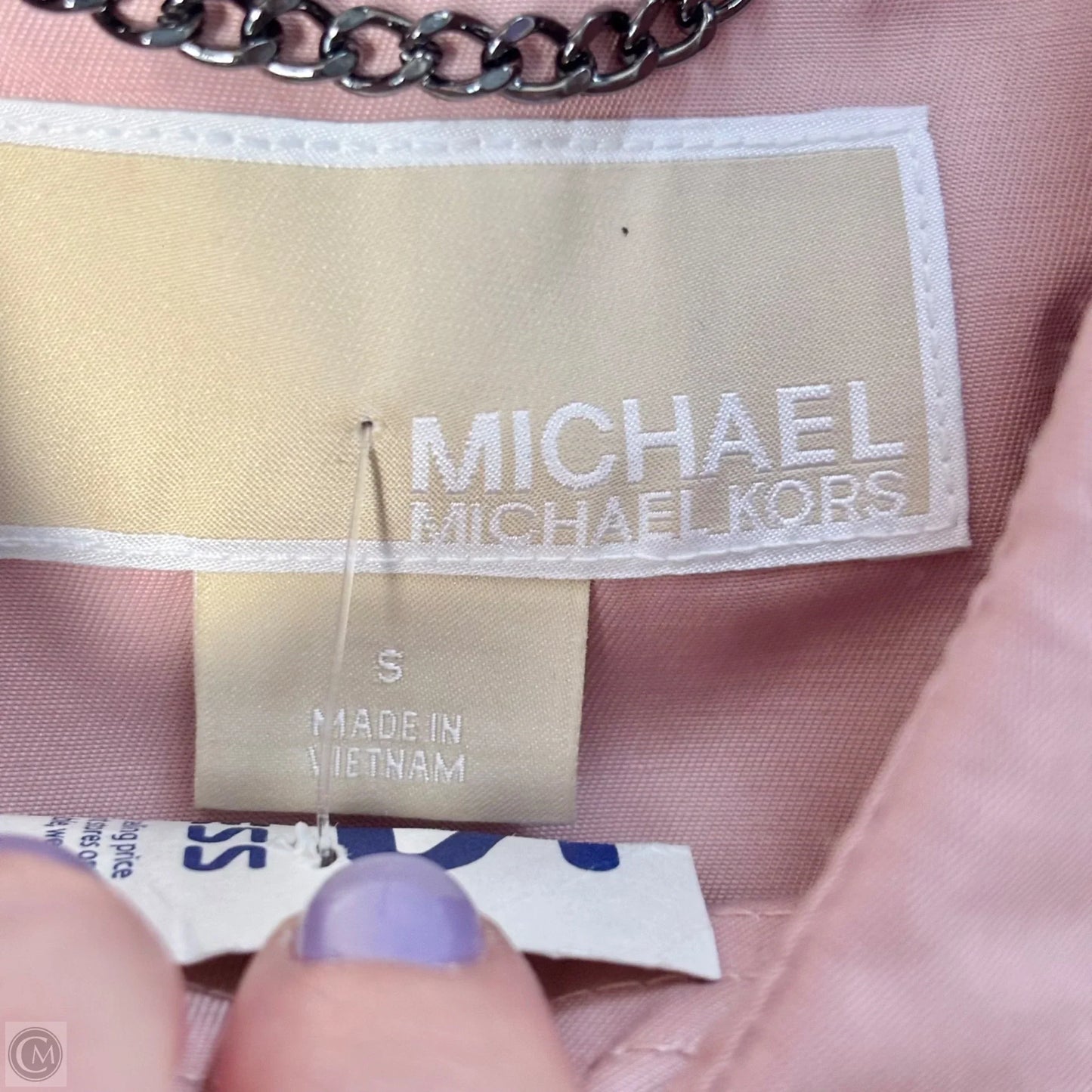 Coat Trench Coat By Michael By Michael Kors In Pink, Size: L