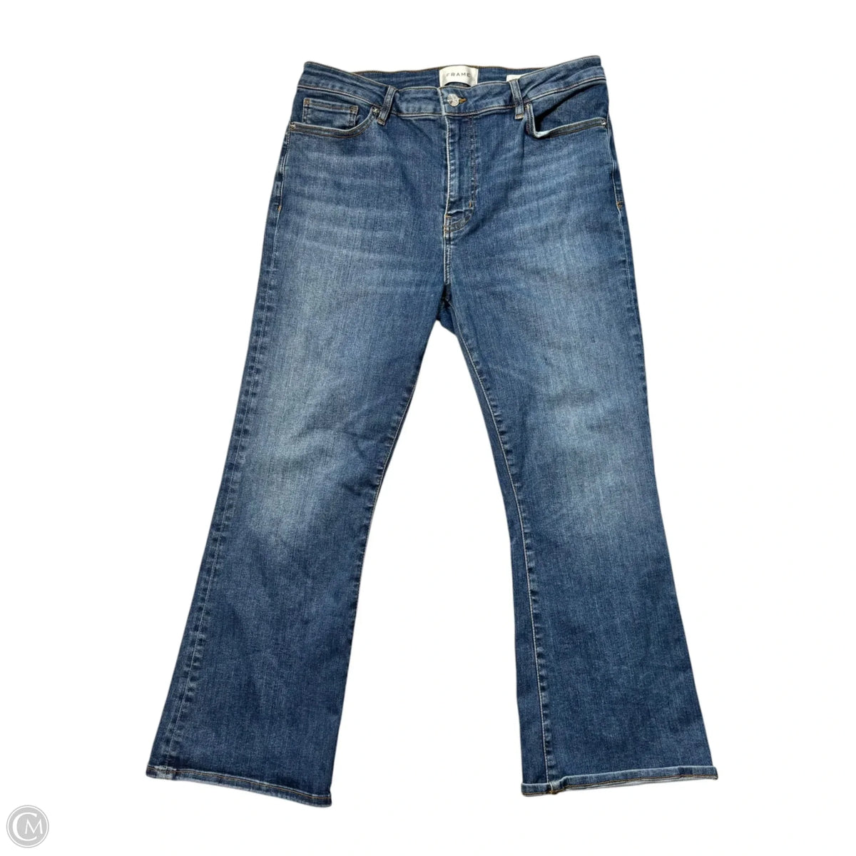 Jeans Boot Cut By Frame In Blue Denim, Size: 14