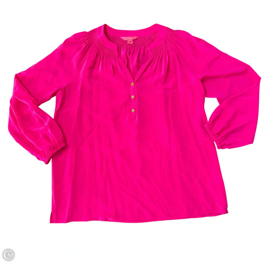 Top Long Sleeve Designer By Lilly Pulitzer In Pink, Size: L