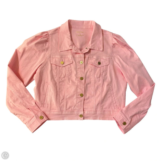 Jacket Designer By Lilly Pulitzer In Pink Denim, Size: Xl