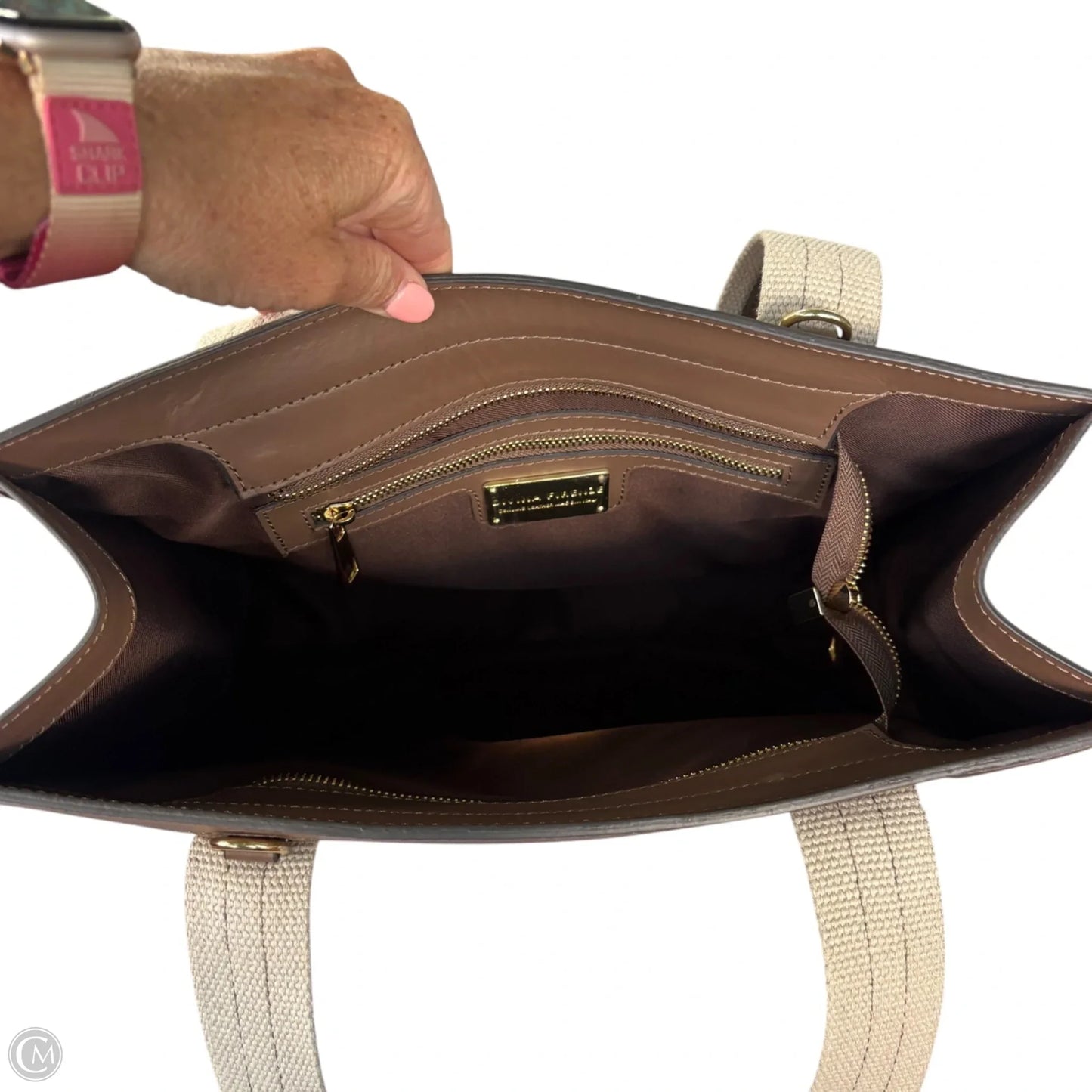 Tote Leather By Devina Firenze, Size: Large