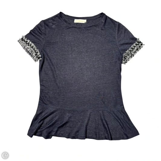 Top Short Sleeve Designer By Tory Burch In Navy, Size: Xs