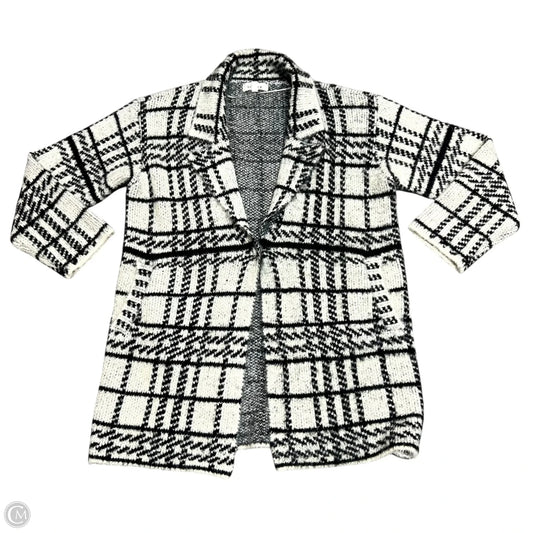 Sweater Cardigan By L Space In Plaid Pattern, Size: Xl
