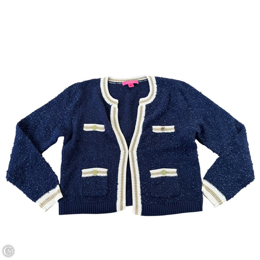 Sweater Cardigan Designer By Lilly Pulitzer In Navy, Size: M