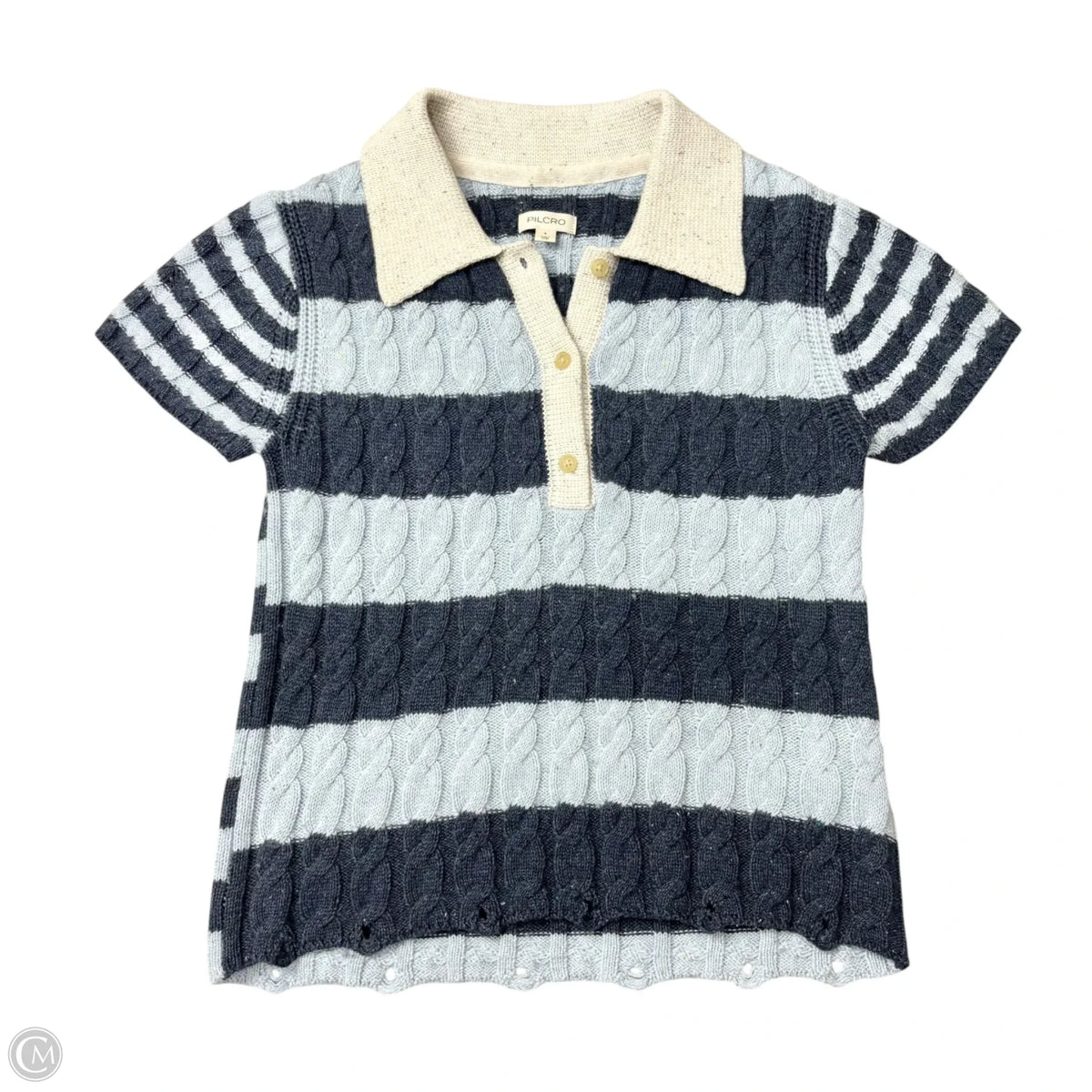 Sweater Short Sleeve By Pilcro In Striped Pattern, Size: S