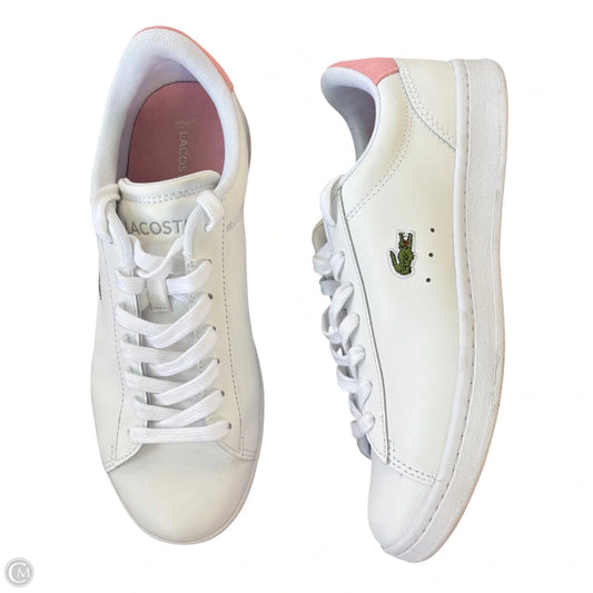 Shoes Sneakers By Lacoste In Pink & White, Size: 7