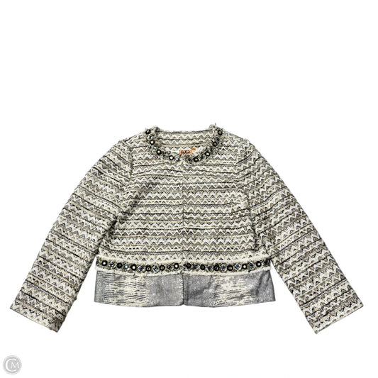 Jacket Designer By Tory Burch In Brown & Cream, Size: L