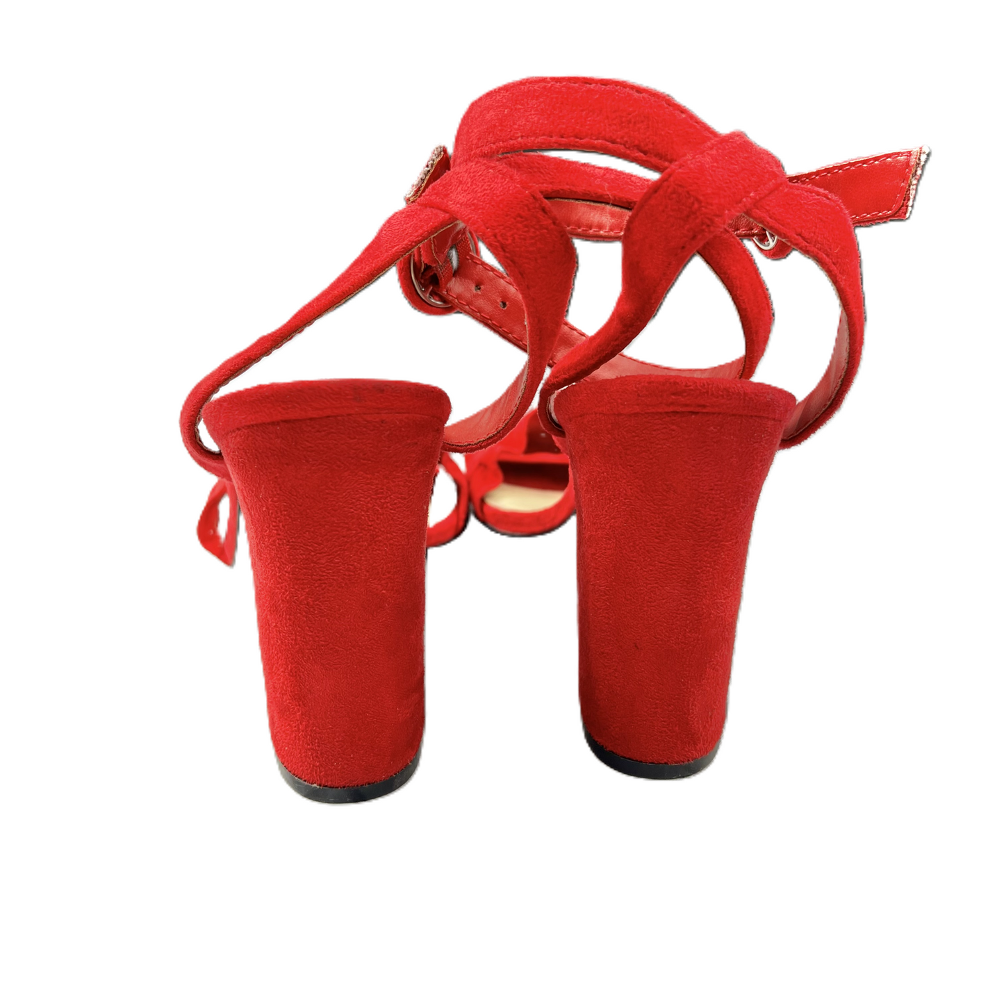 Red Sandals Heels Block By Indigo Rd, Size: 8
