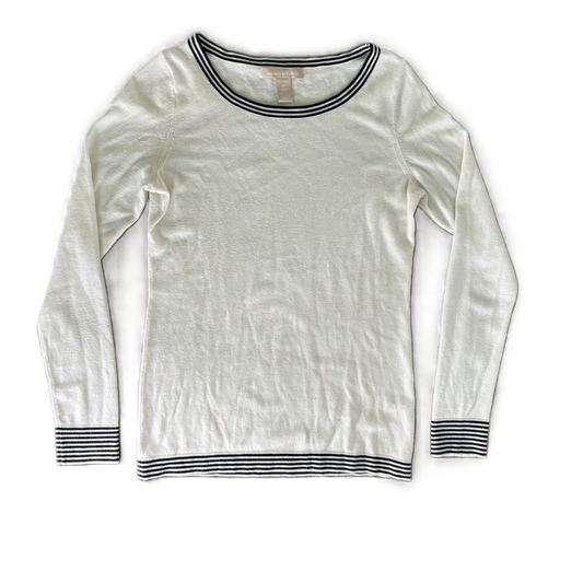 Top Long Sleeve By Banana Republic In White, Size: Xs