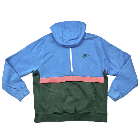 Blue & Green Athletic Sweatshirt Hoodie By Nike, Size: L