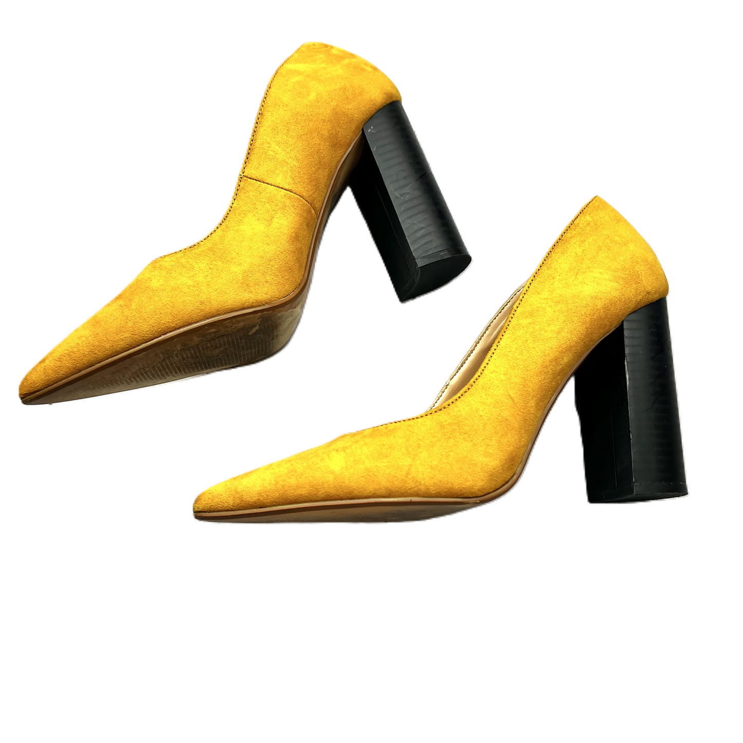 Yellow Shoes Heels Block By New York And Co, Size: 9