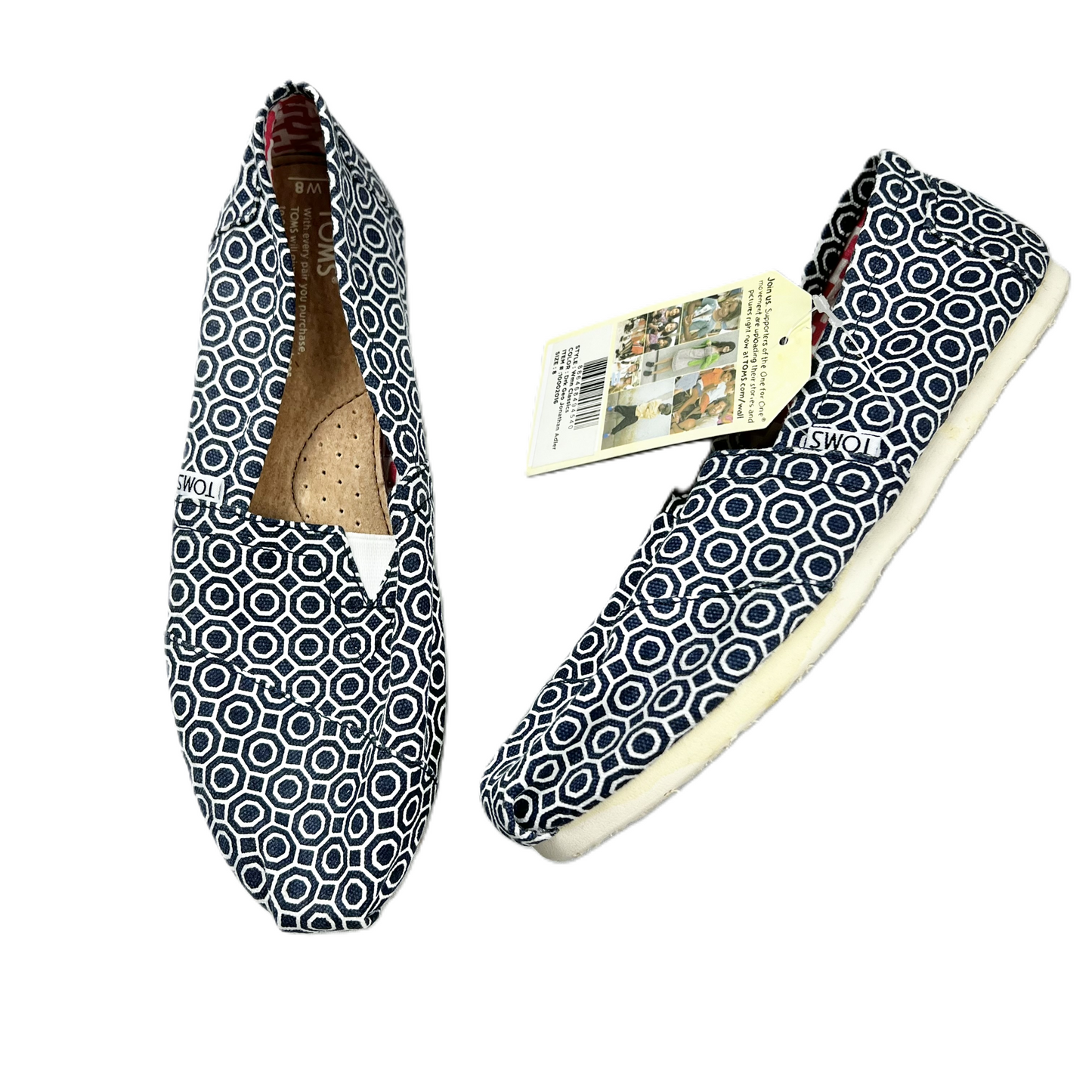 Blue Shoes Flats By Toms, Size: 8