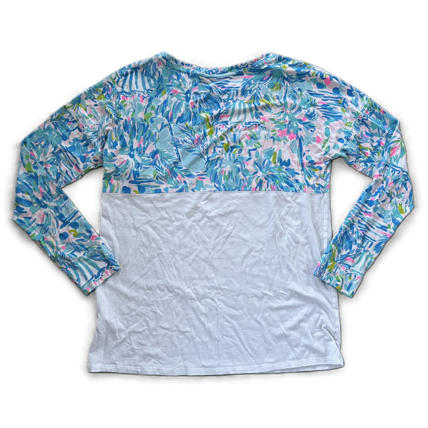 Top Long Sleeve Designer By Lilly Pulitzer In Blue & White, Size: Xs