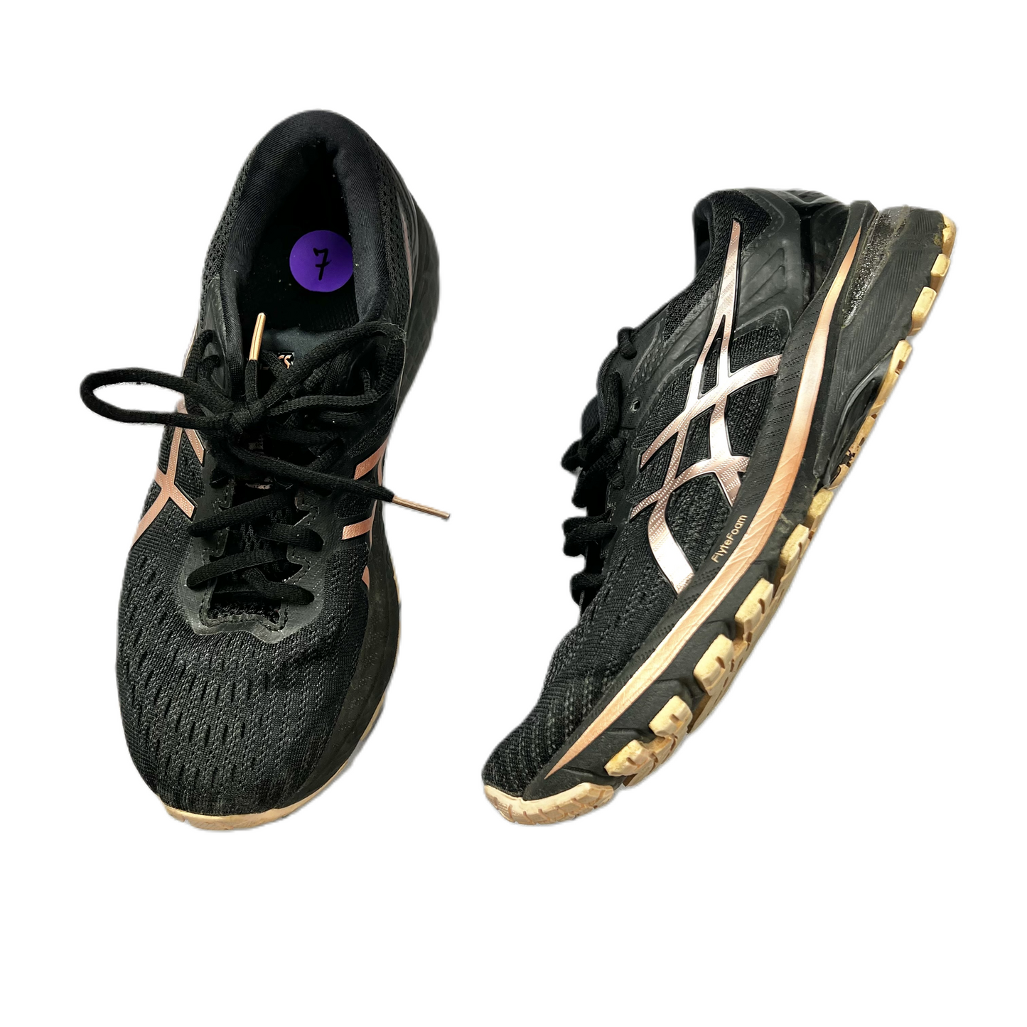 Black & Pink Shoes Athletic By Asics, Size: 7
