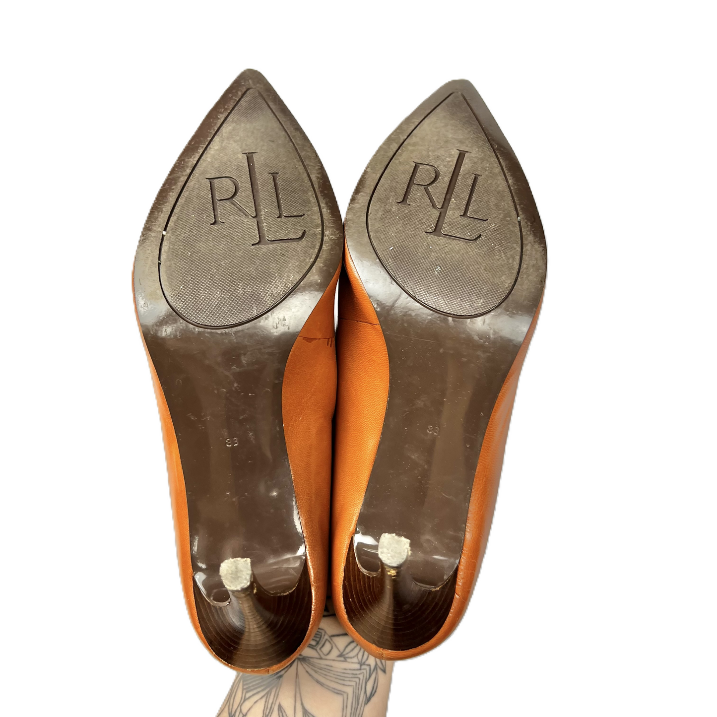 Brown Shoes Heels Stiletto By Lauren By Ralph Lauren, Size: 8