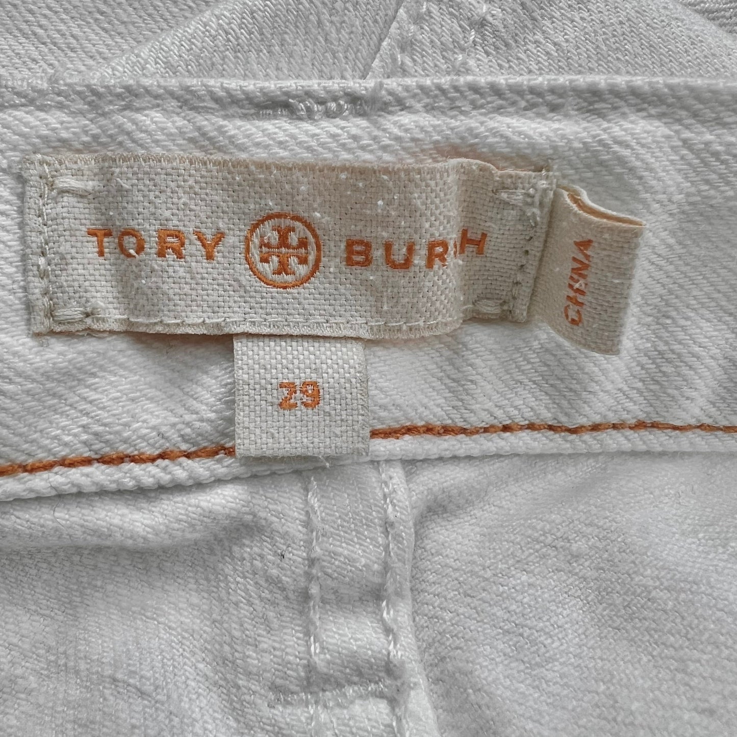 White Denim Jeans Designer By Tory Burch, Size: 8