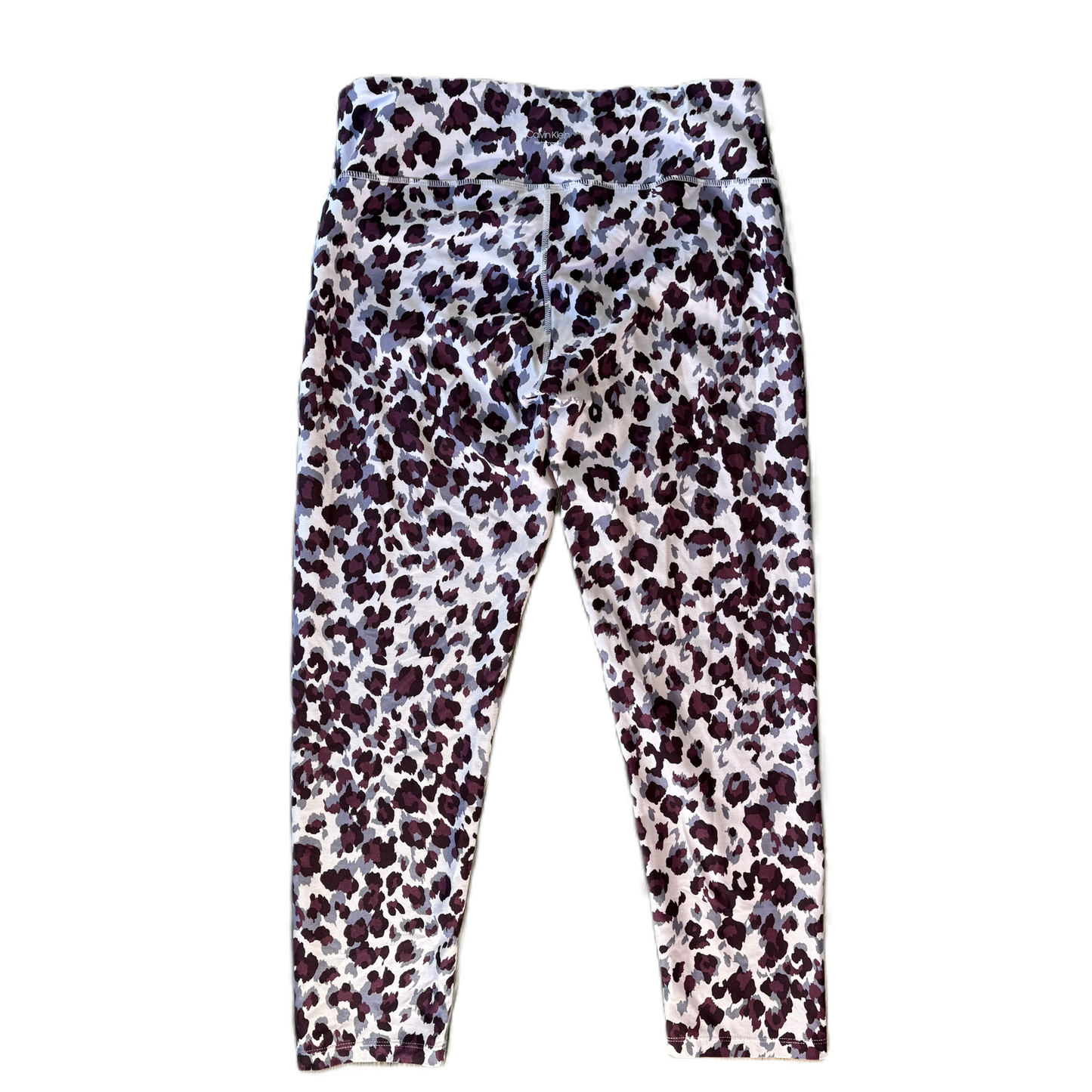 Athletic Leggings By Calvin Klein In Leopard Print, Size: Xl