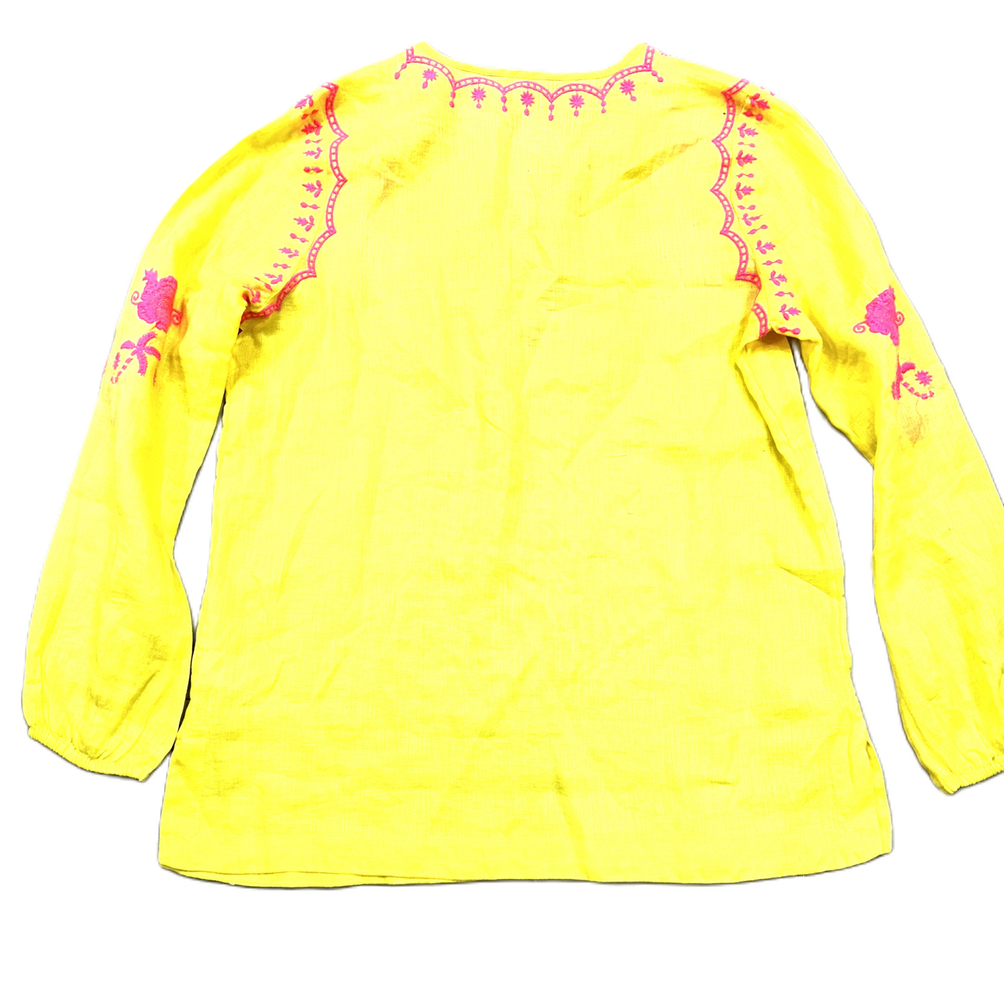 Pink & Yellow Top Long Sleeve Designer By Lilly Pulitzer, Size: S