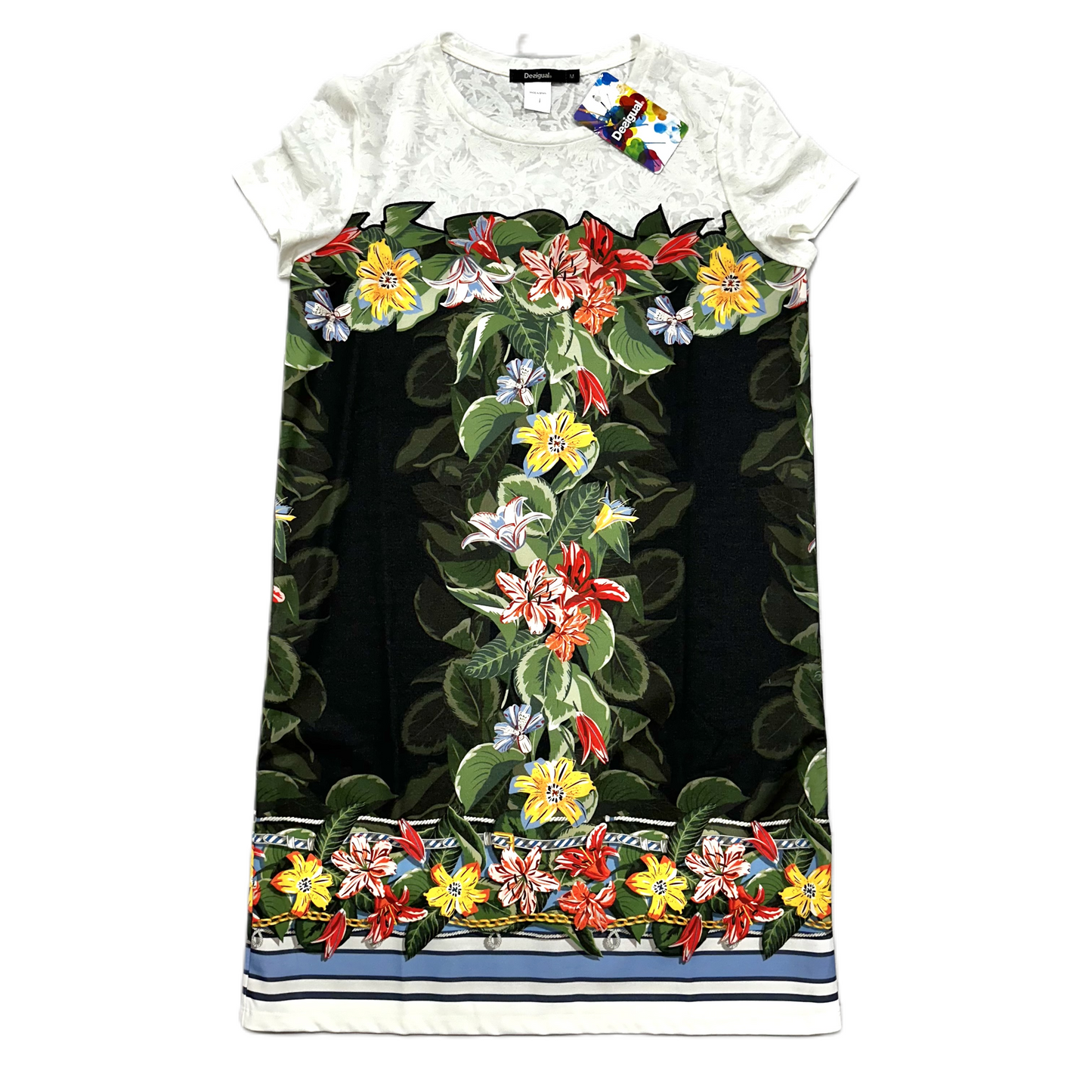 Tropical Print Dress Designer By Desigual, Size: M