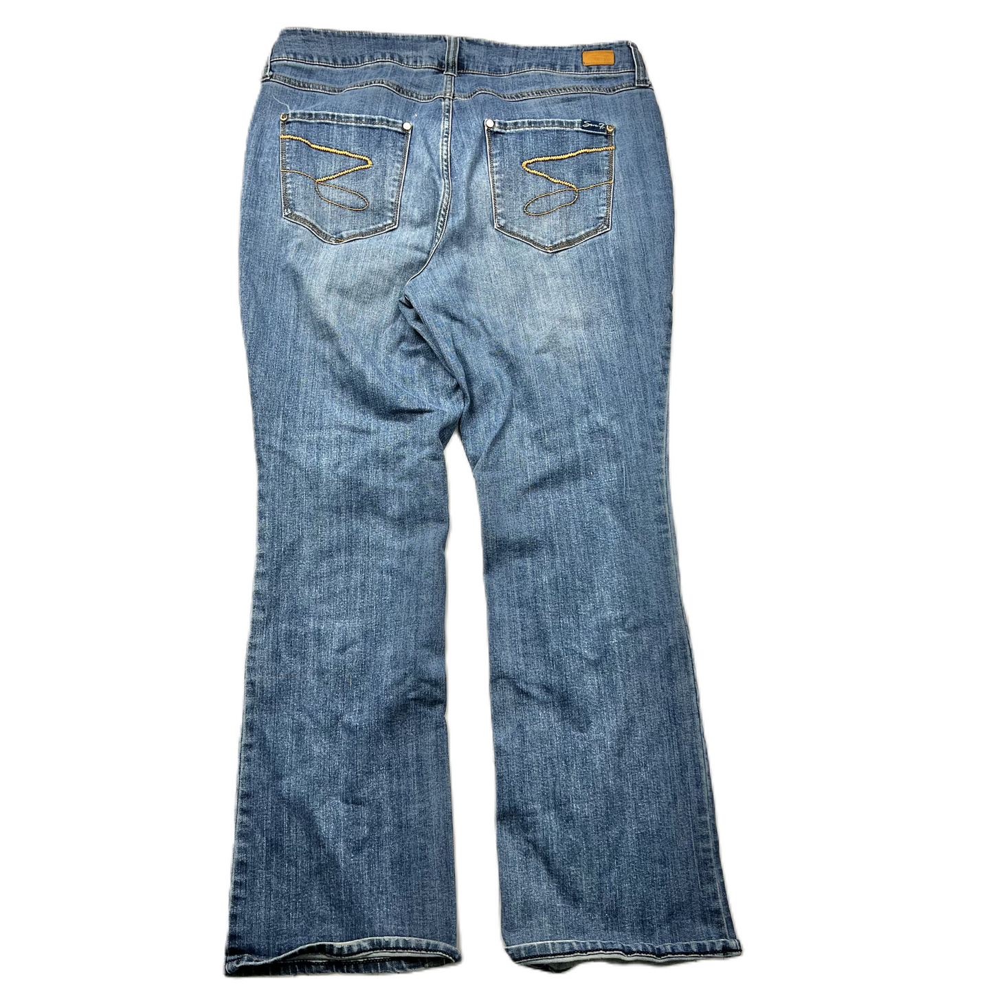Blue Denim Jeans Straight By Seven 7, Size: 16w