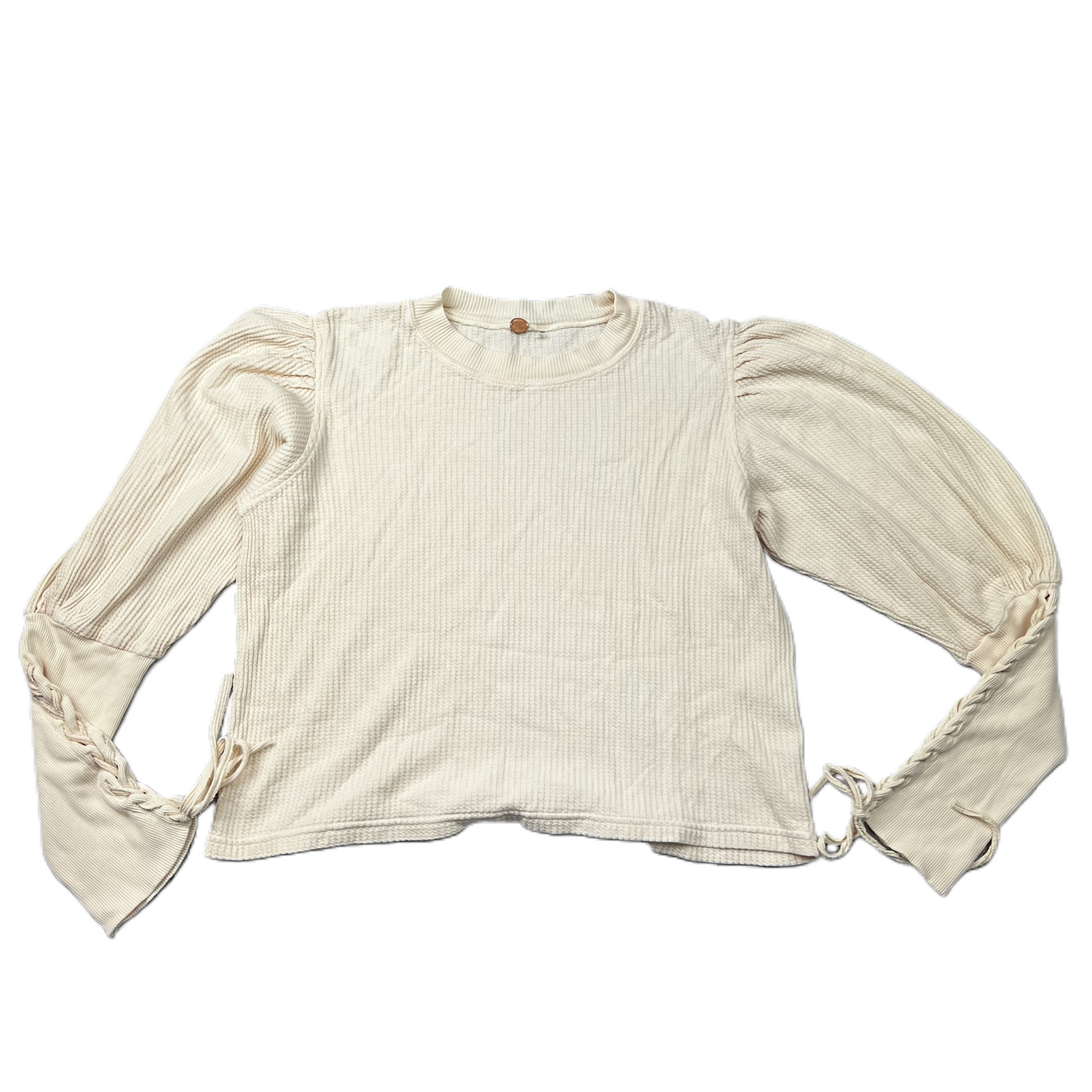 Cream Top Long Sleeve By Free People, Size: M