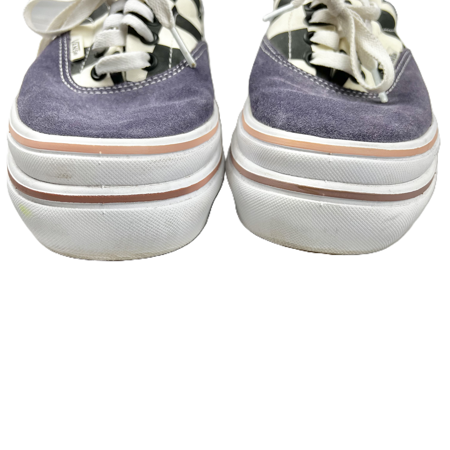 Cream & Purple Shoes Sneakers Platform By Vans, Size: 8