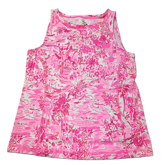 Pink & White Top Sleeveless Designer By Lilly Pulitzer, Size: M