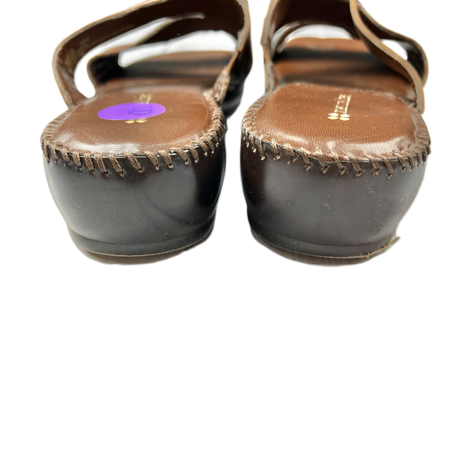 Brown Sandals Flats By Naturalizer, Size: 8