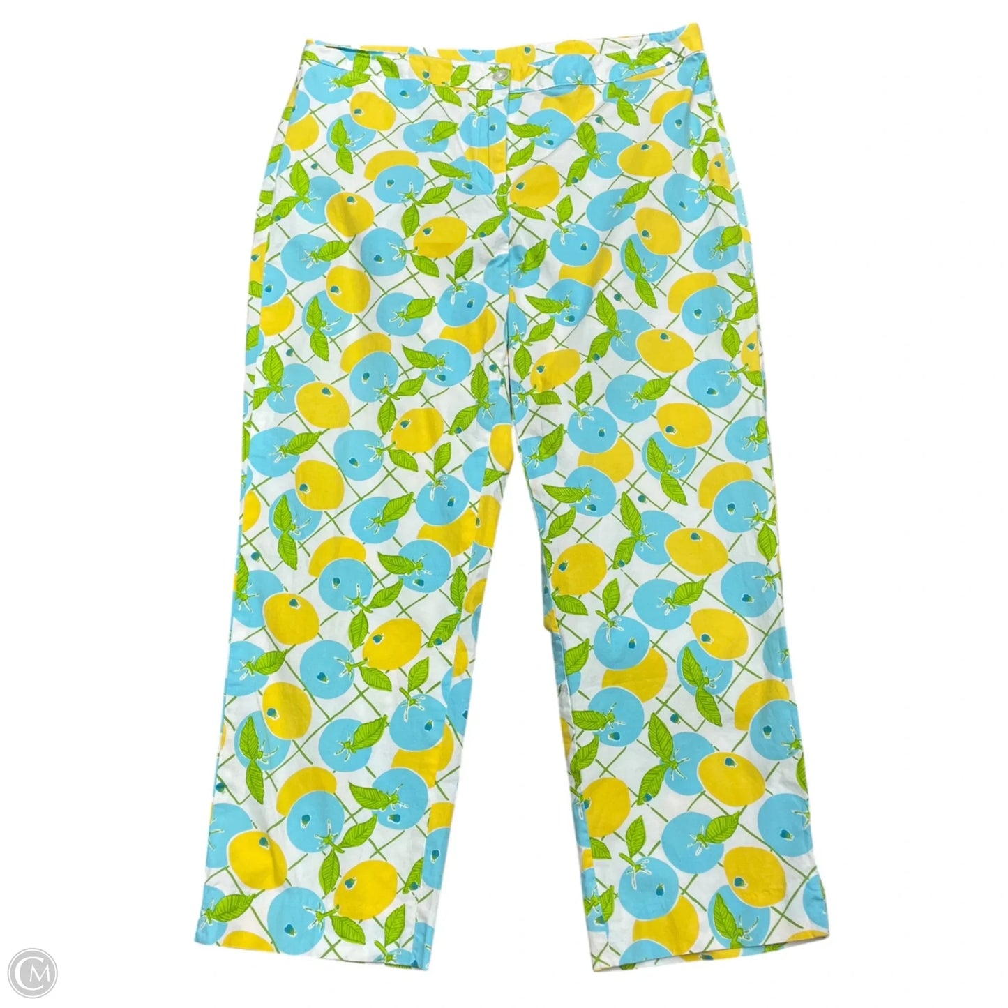 Pants Designer By Lilly Pulitzer In Blue & Yellow, Size: 10