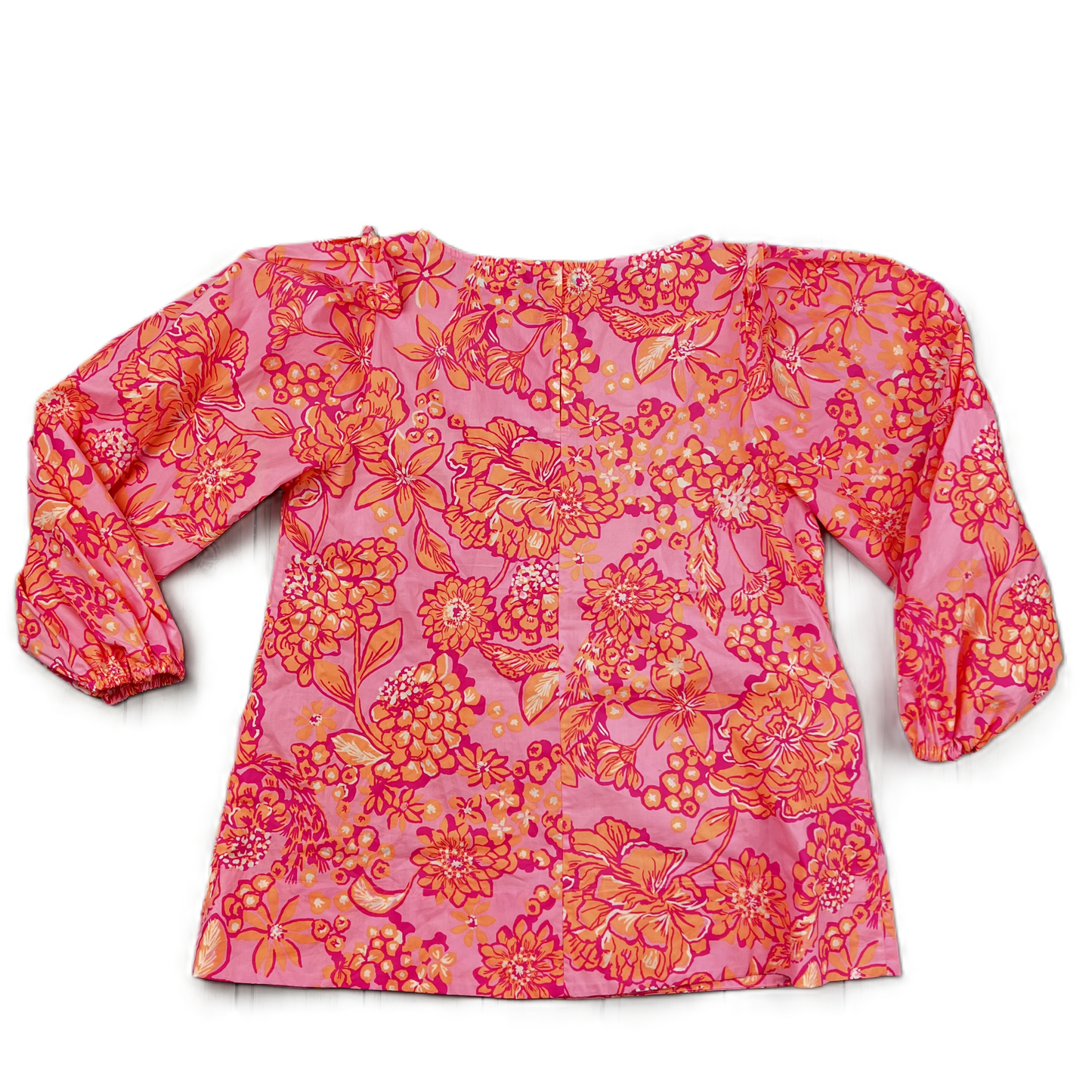 Orange & Pink Top 3/4 Sleeve Designer By Lilly Pulitzer, Size: M