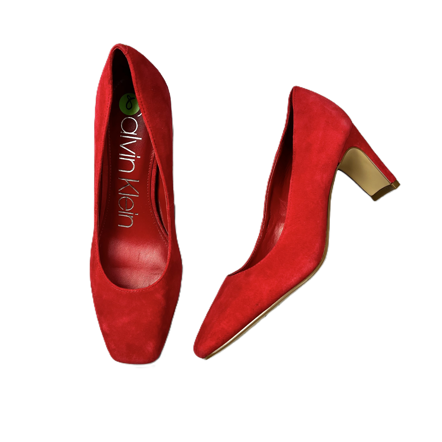 Red Shoes Heels Kitten By Calvin Klein, Size: 8