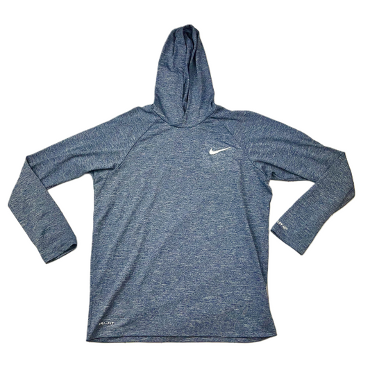 Navy Athletic Top Long Sleeve Hoodie By Nike, Size: M