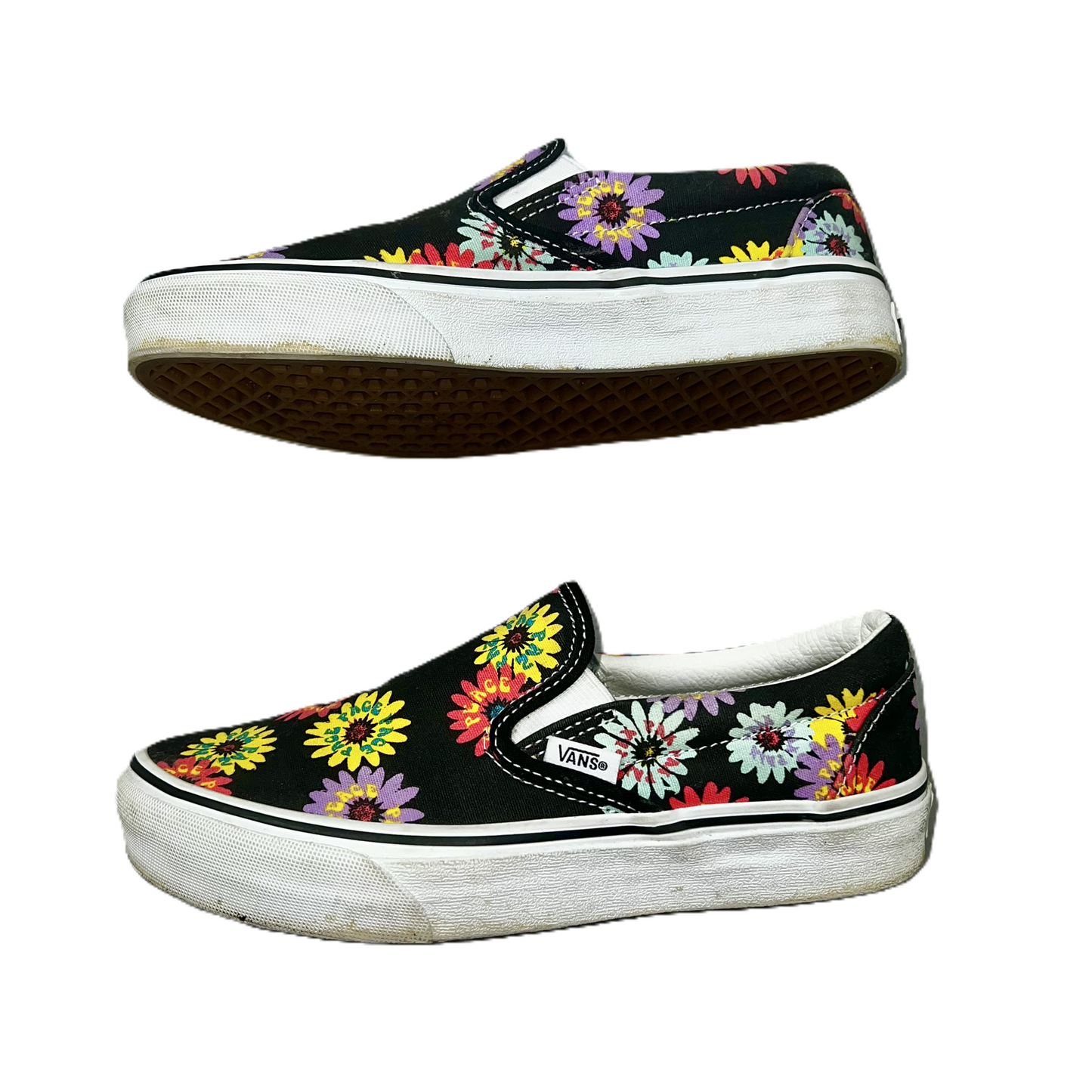 Shoes Flats By Vans In Floral Print, Size: 6.5