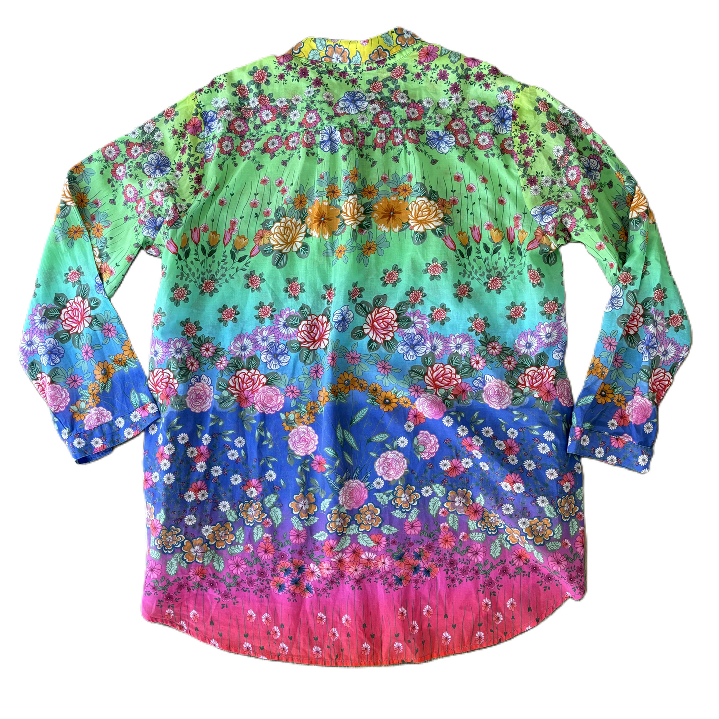 Top Long Sleeve By Johnny Was In Floral Print, Size: L