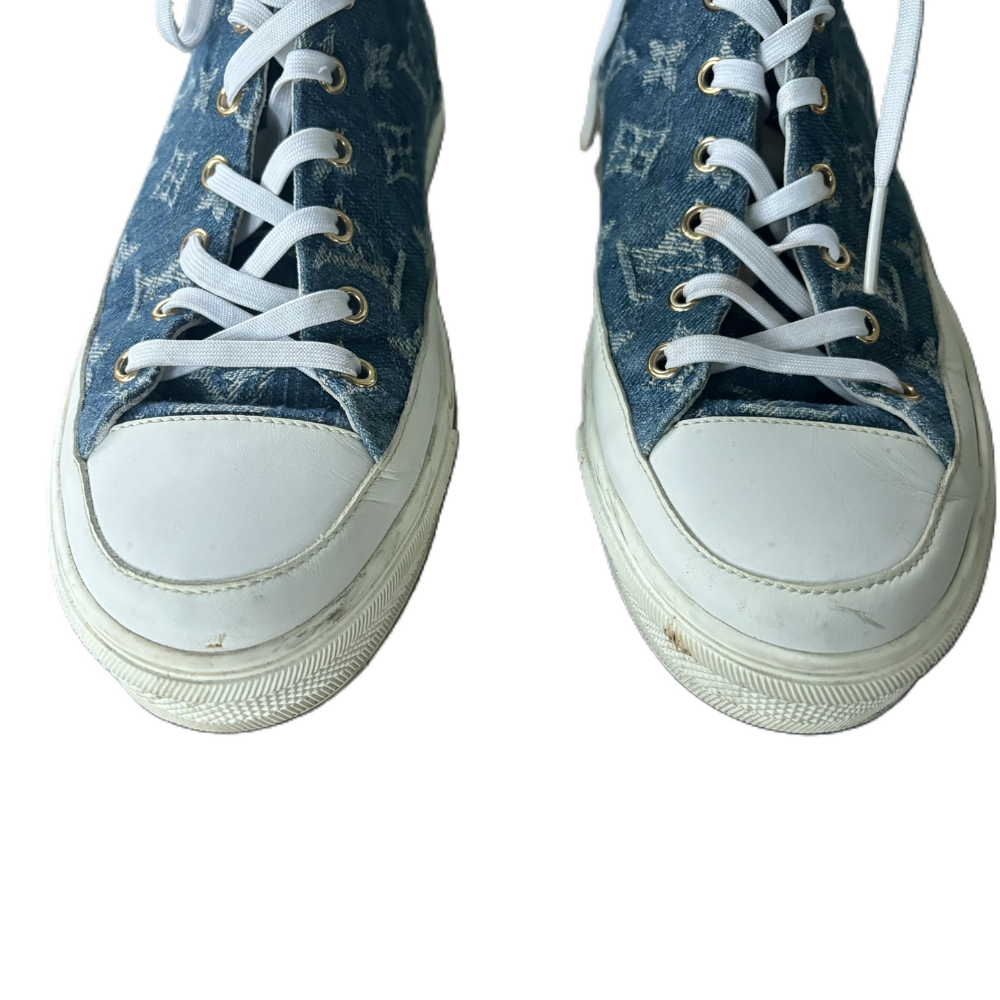 Shoes Luxury Designer By Louis Vuitton In Blue Denim, Size: 9.5