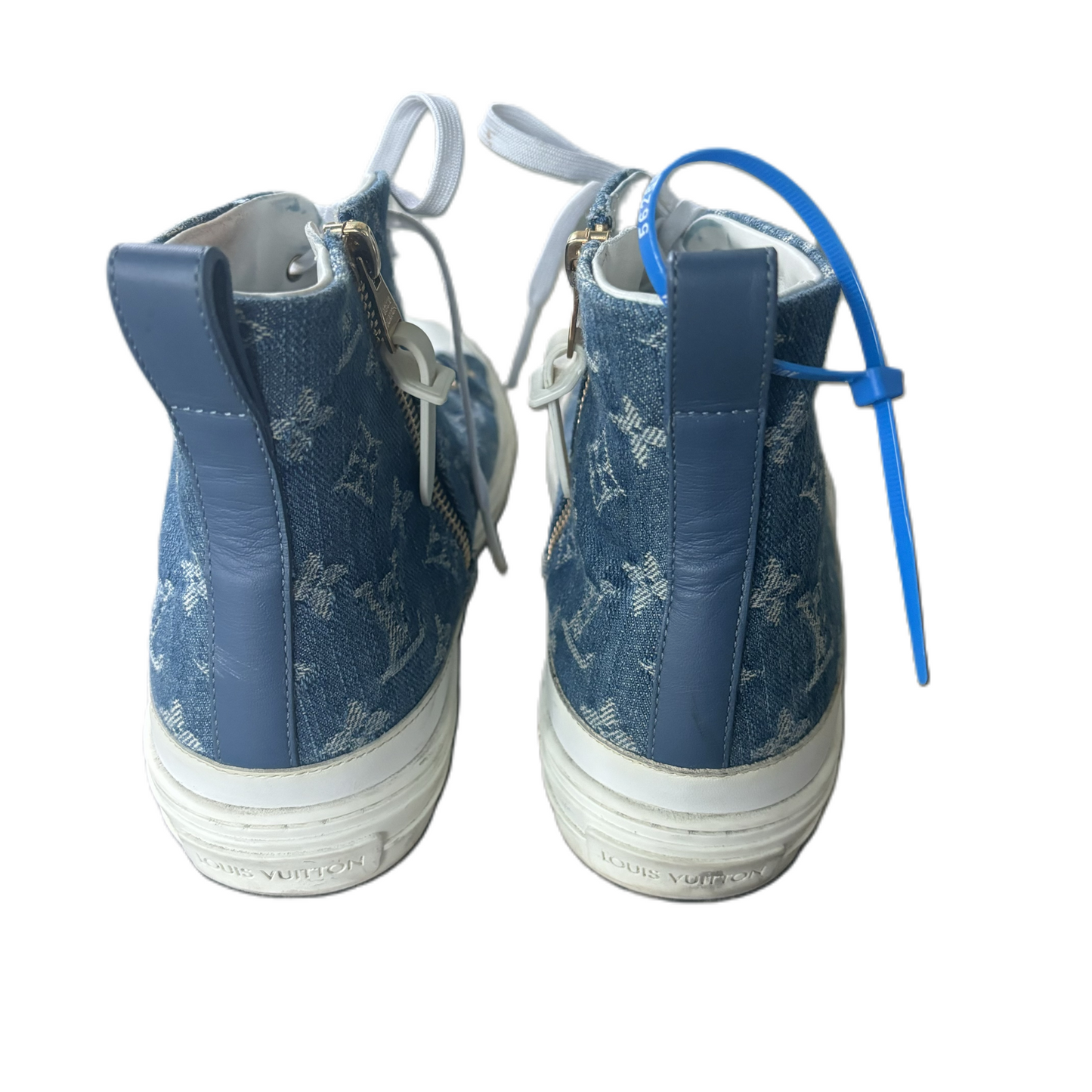 Shoes Luxury Designer By Louis Vuitton In Blue Denim, Size: 9.5