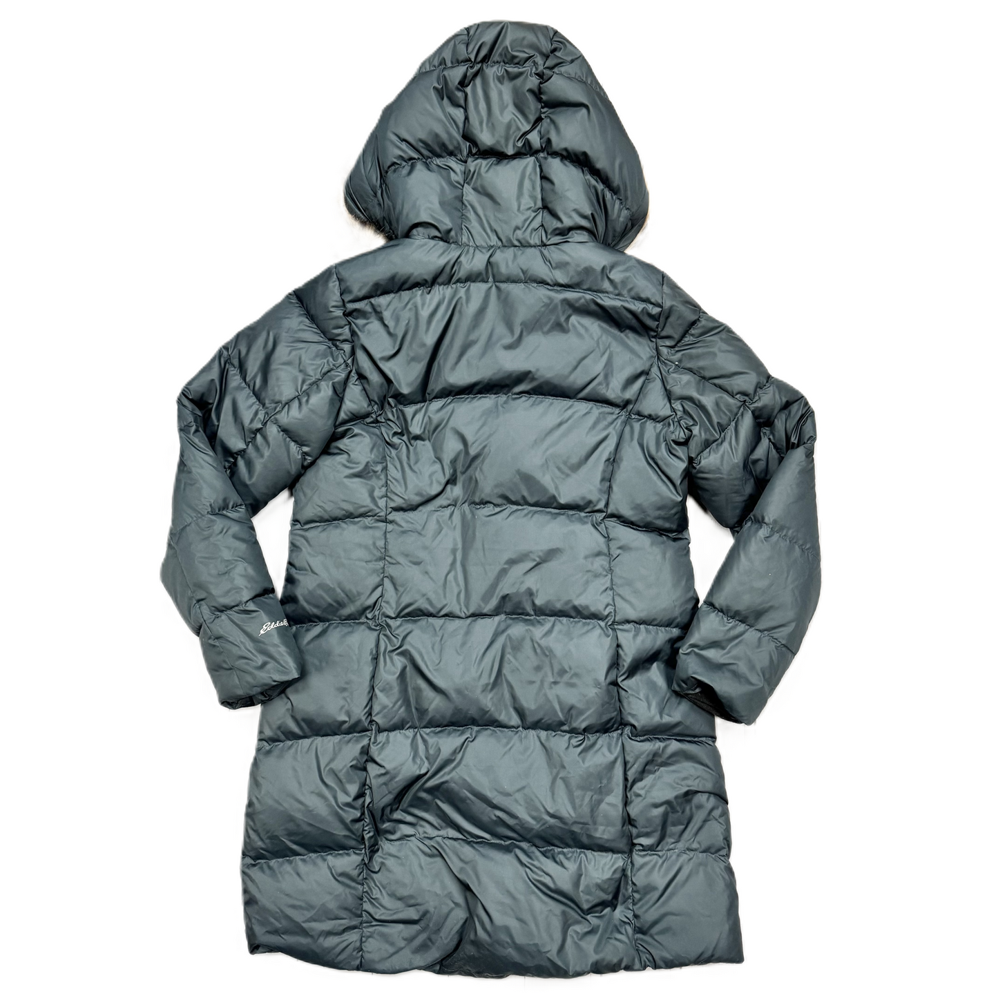 Coat Puffer & Quilted By Eddie Bauer In Black & Green, Size: L