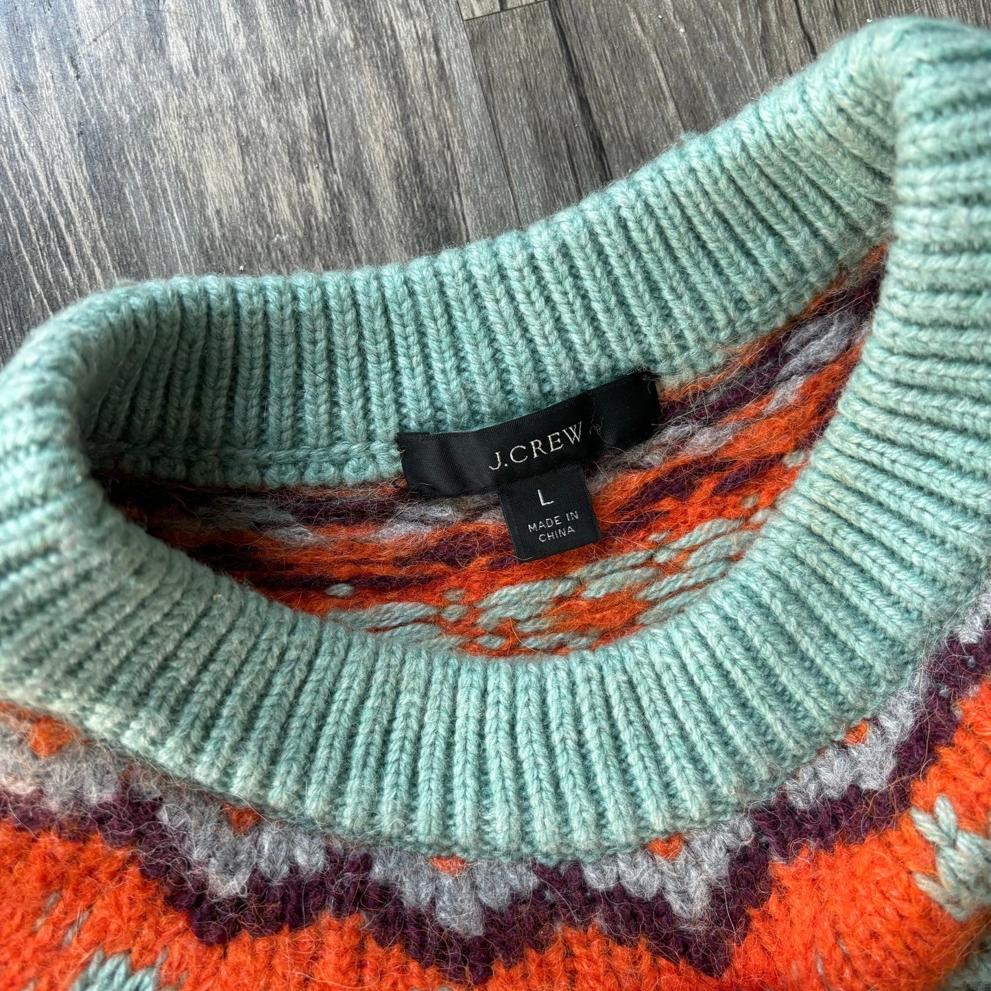 Sweater By J. Crew In Blue & Orange, Size: L