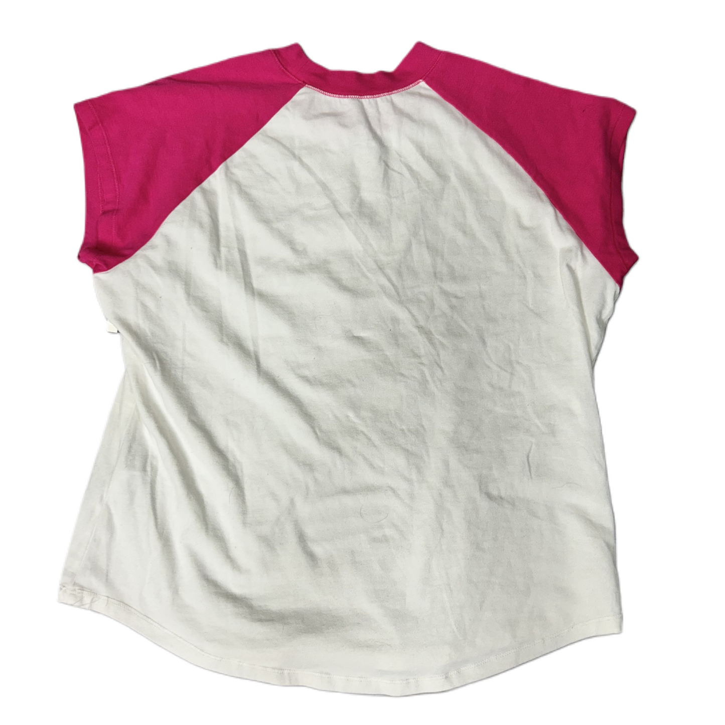 Top Short Sleeve By Pilcro In Pink & White, Size: Xl