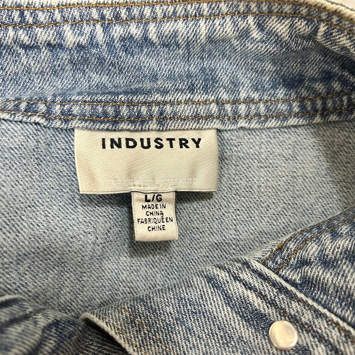 Jacket Denim By Industry In Blue Denim, Size: L