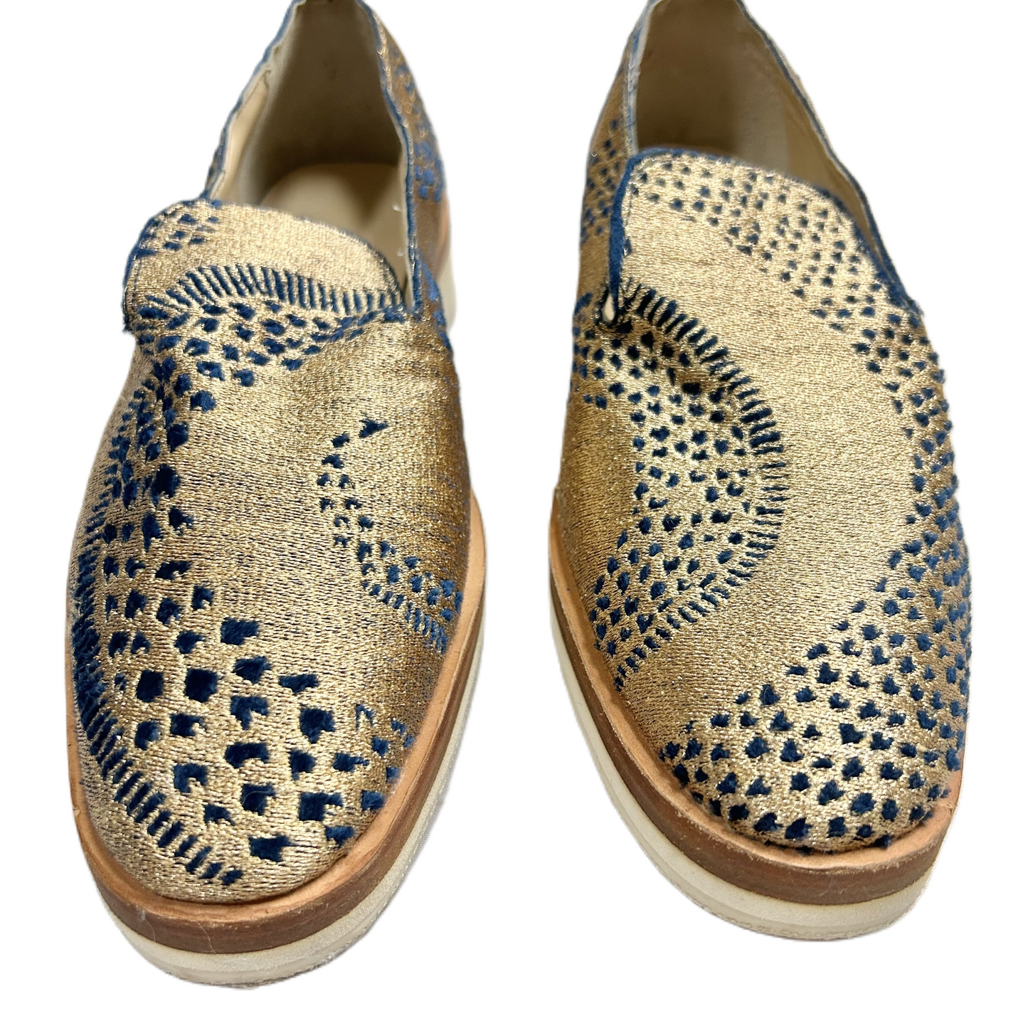 Shoes Flats By Free People In Blue & Gold, Size: 9.5