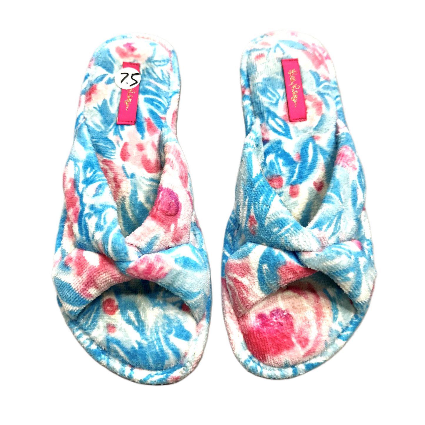 Blue & Pink Slippers Designer By Lilly Pulitzer, Size: 7.5