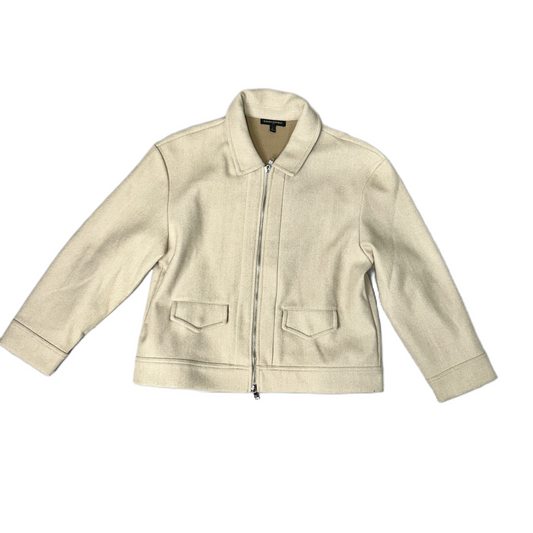 Jacket Moto By Banana Republic In Cream, Size: L