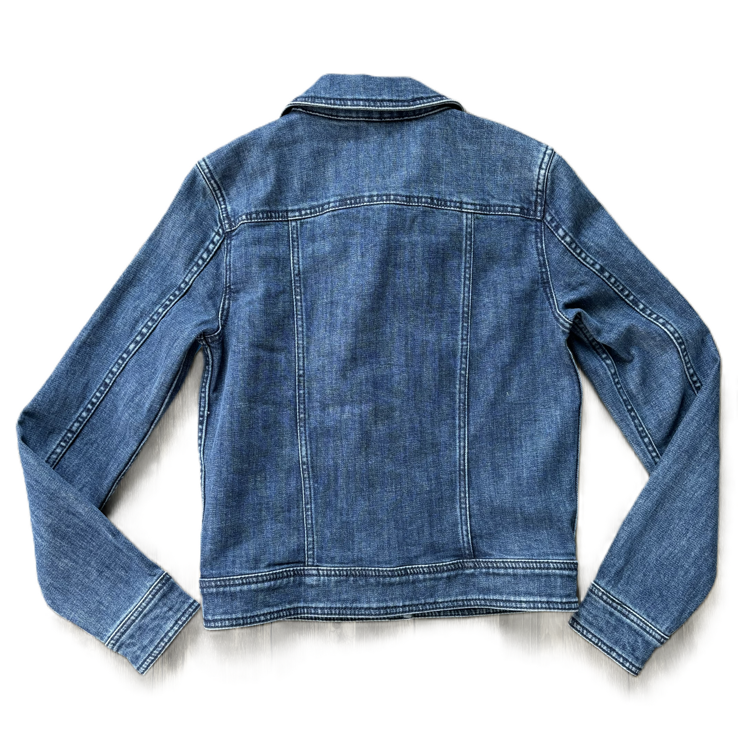 Jacket Designer By Kate Spade In Blue Denim, Size: Xs