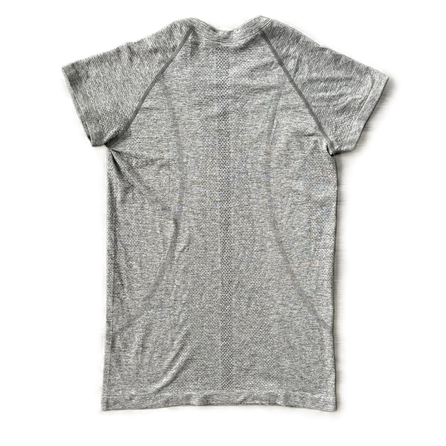 Athletic Top Short Sleeve By Lululemon In Grey, Size: S