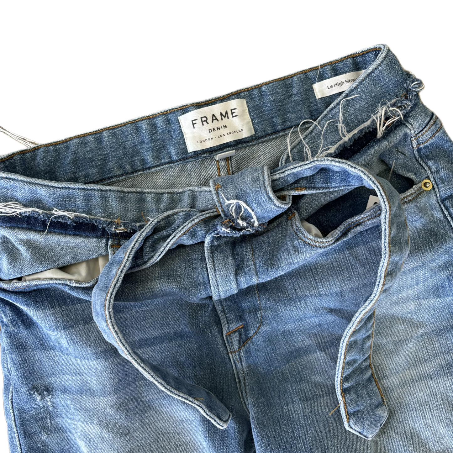 Jeans Cropped By Frame In Blue Denim, Size: 00